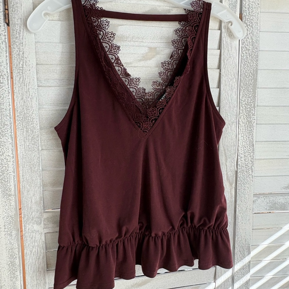 Maroon blouse sleeveless